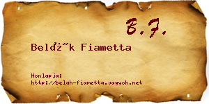 Belák Fiametta névjegykártya